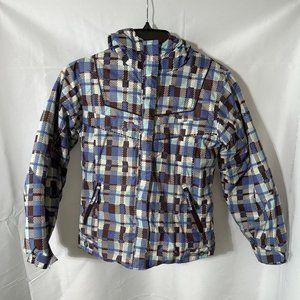 Columbia Blue Plaid Snow Jacket Youth 10 12